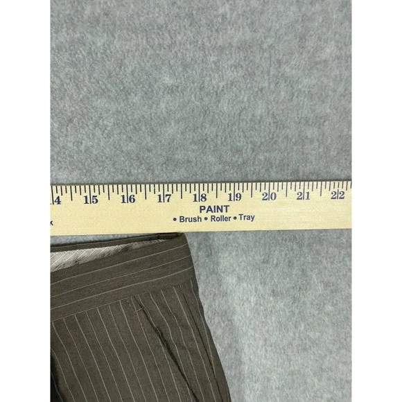 Burberry London 100% Wool Brown Striped Men's Blazer Sport Jacket 40R + Pants - Picture 11 of 14